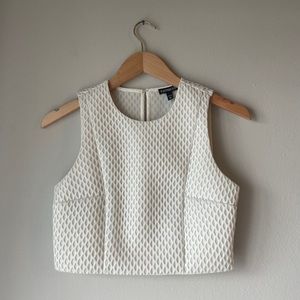 Express White Crop Top and Skirt Set.